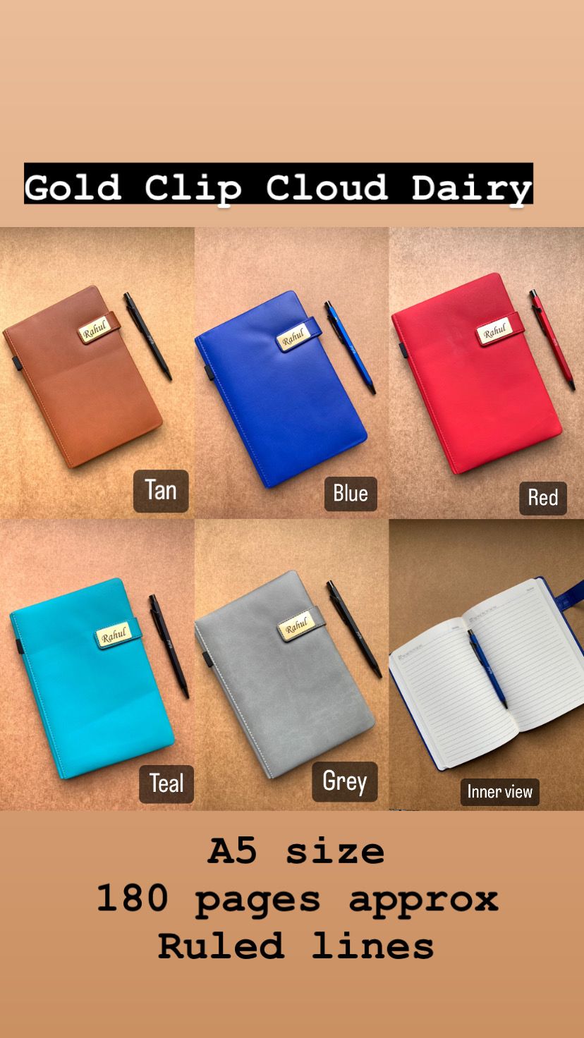 Gold Clip Diary and Hexa Pen