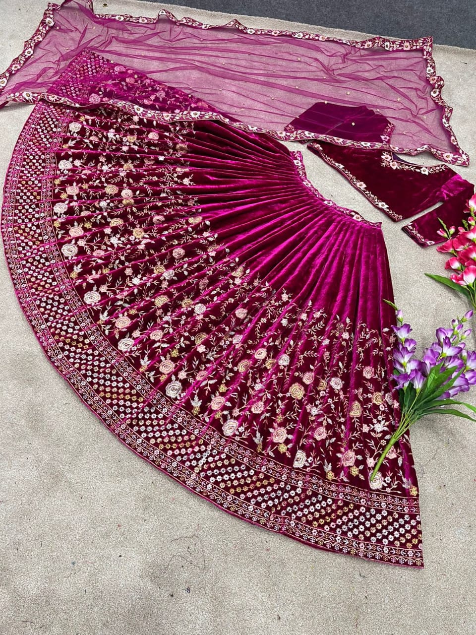 Bridal Viscose Velvet Lehenga Choli