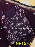 Viscose Modal Chanderi Anarkali with badla work
