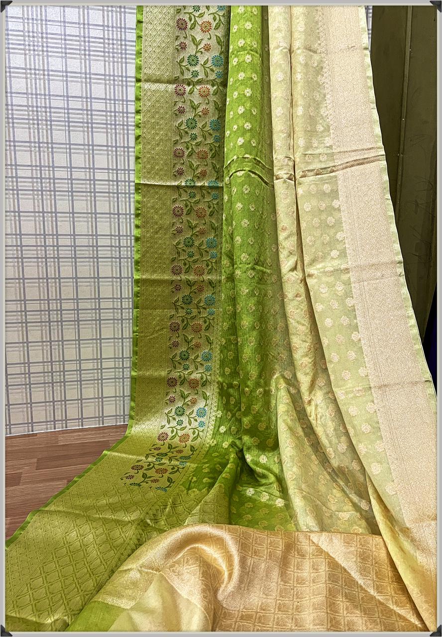 Benarsi Dyeable Semi-Georgette Silk Saree