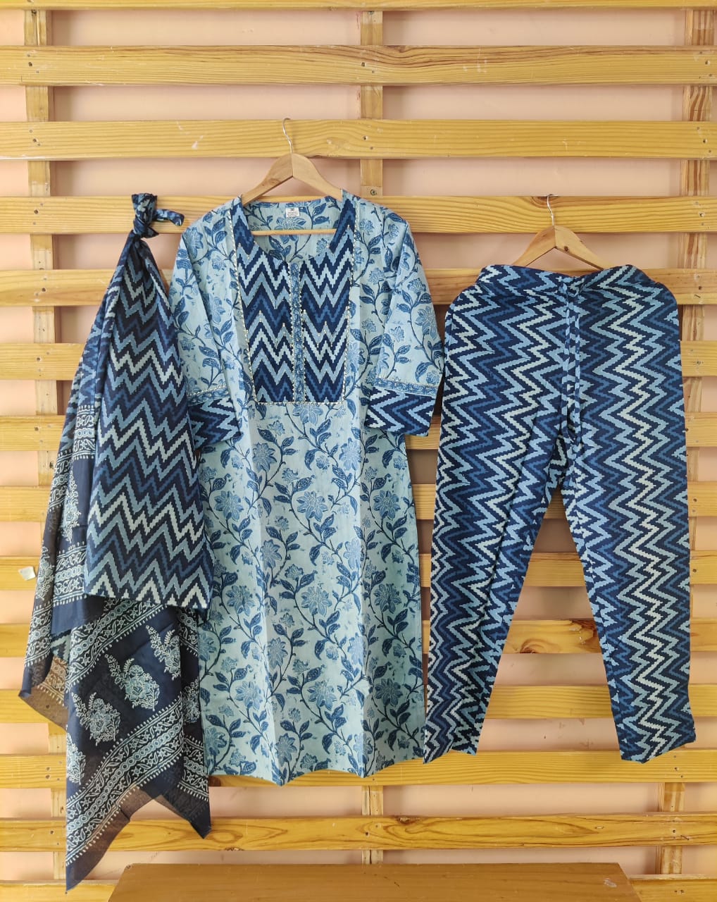 Handblock Cotton Shirt with Pant