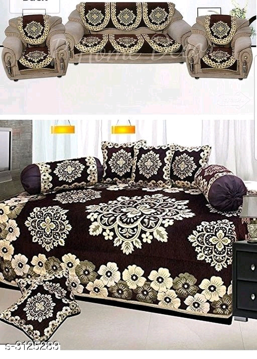 Elite Attractive Diwan Sets and Sofa Covers Combo Vol 1 M8