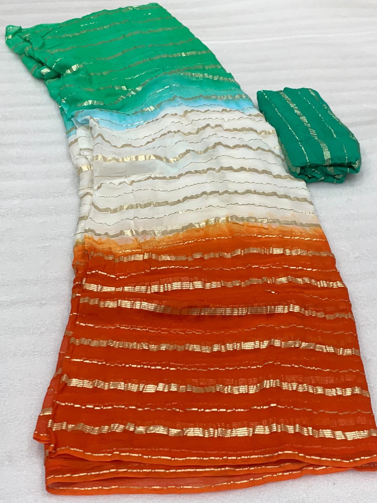 Georgette with zari weave saree