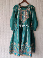 Upada Silk Short Anarkali with Salwar