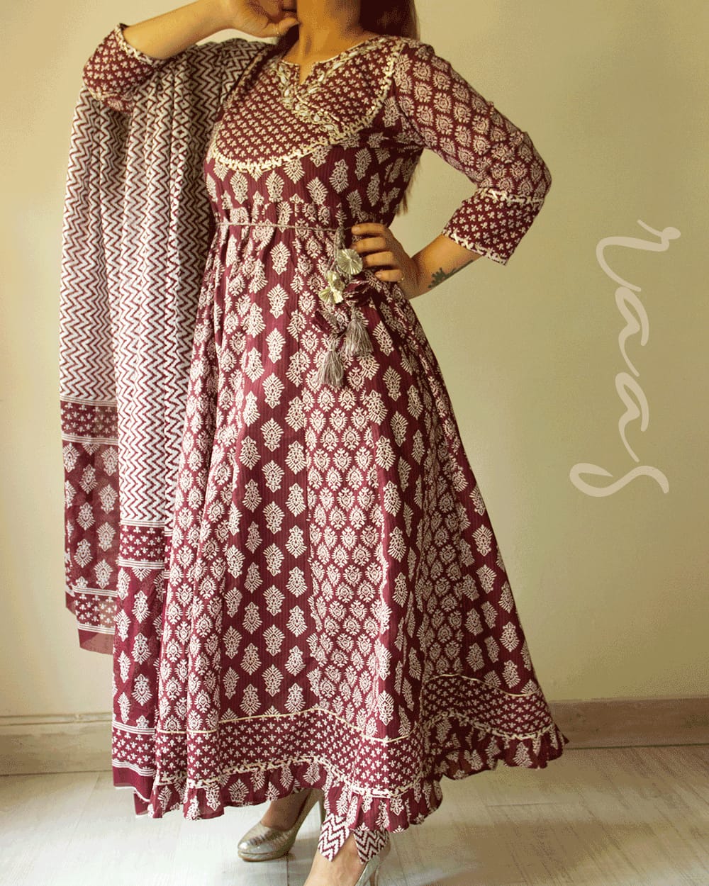 Cotton Kalidar Kurti with Pant