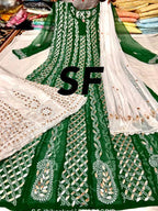 Chikankari Anarkali Sharara with gotta patti work