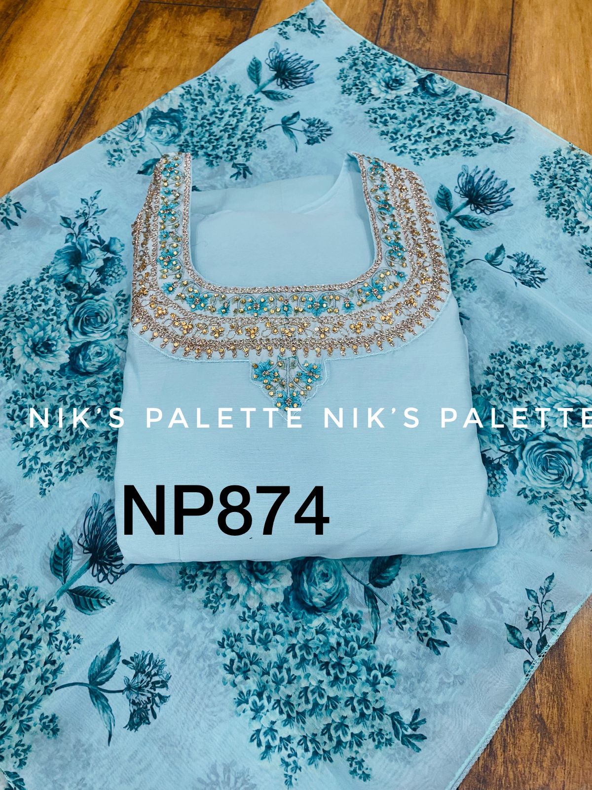 Chanderi Anarkali with swarovski and embroidery
