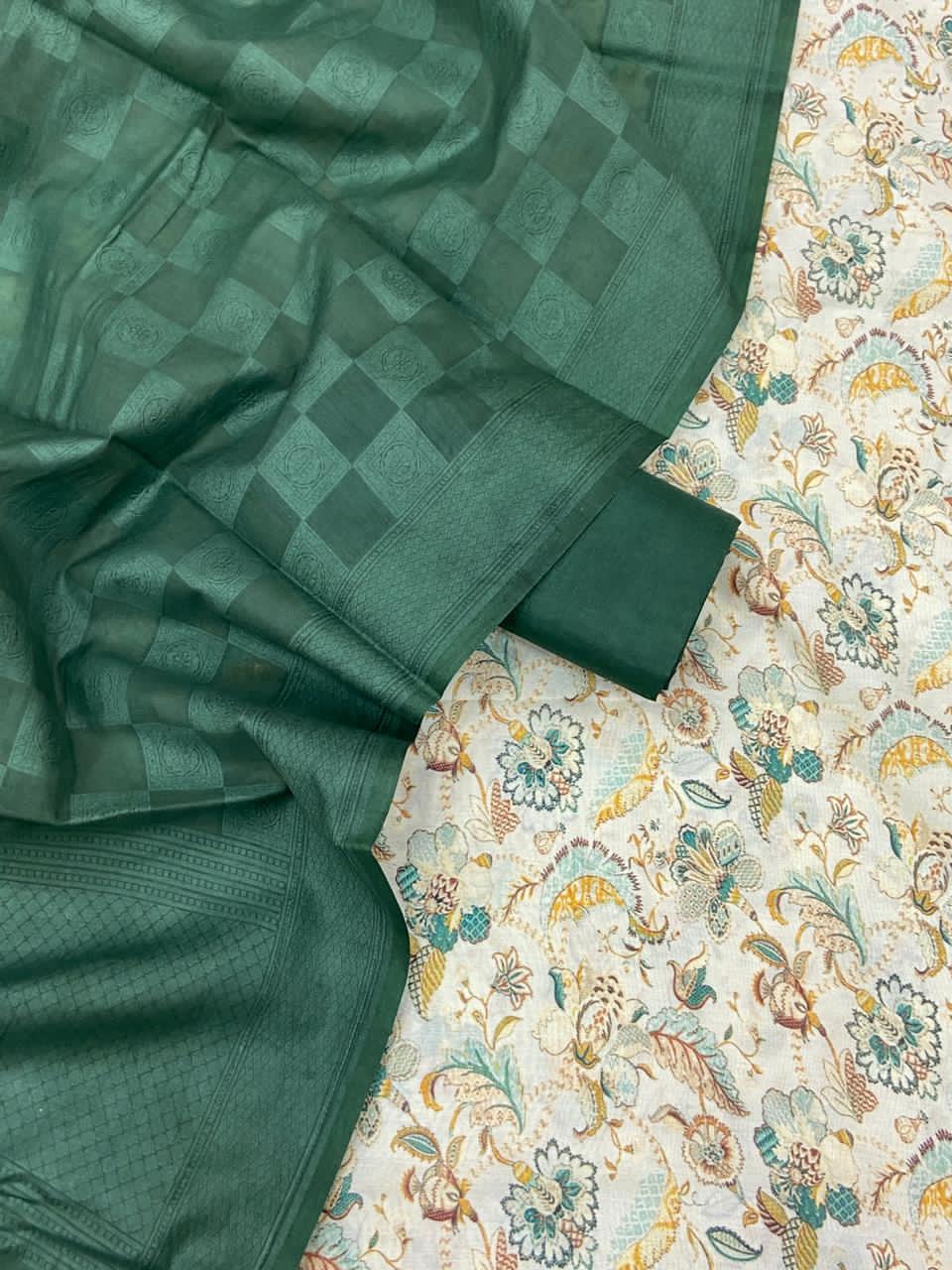 Chanderi Digital Print Shirt with Patola Dupatta