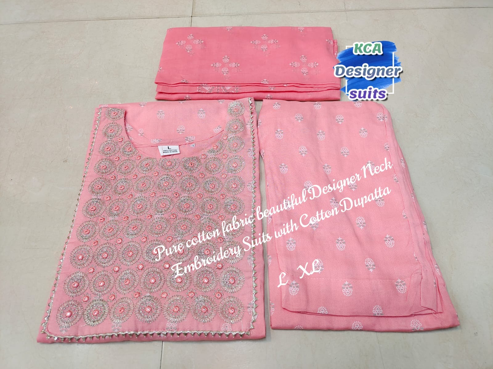 Stitched Cotton Designer Kurti Pant Sets