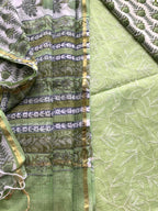 Kota Doriya Shirt with Jall Embroidery and block print Dupatta n Bottom