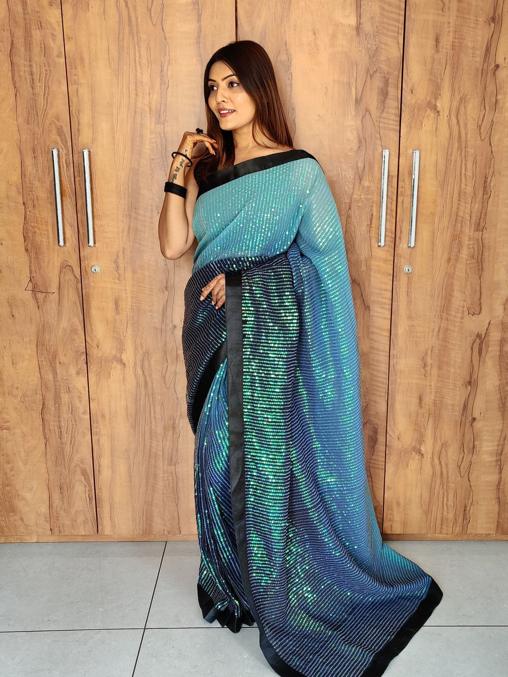 Sequins Ready-to-Wear Saree