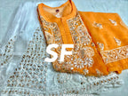 Chikankari Kurti Sharara with gotta patti work