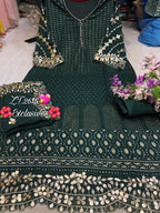 Chinnon Silk Suit with badla work