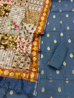 Handloom Chanderi with zari boota