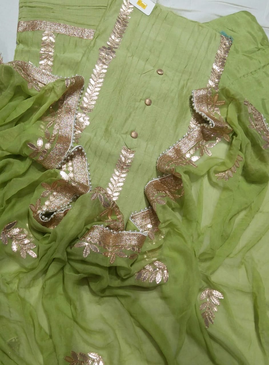 Chanderi Unstitched Fabric Dress Material