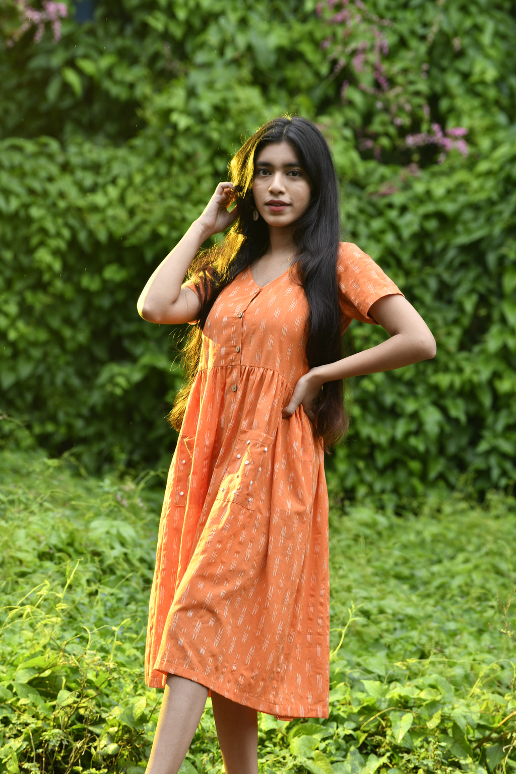 Button Down Ikat Dress