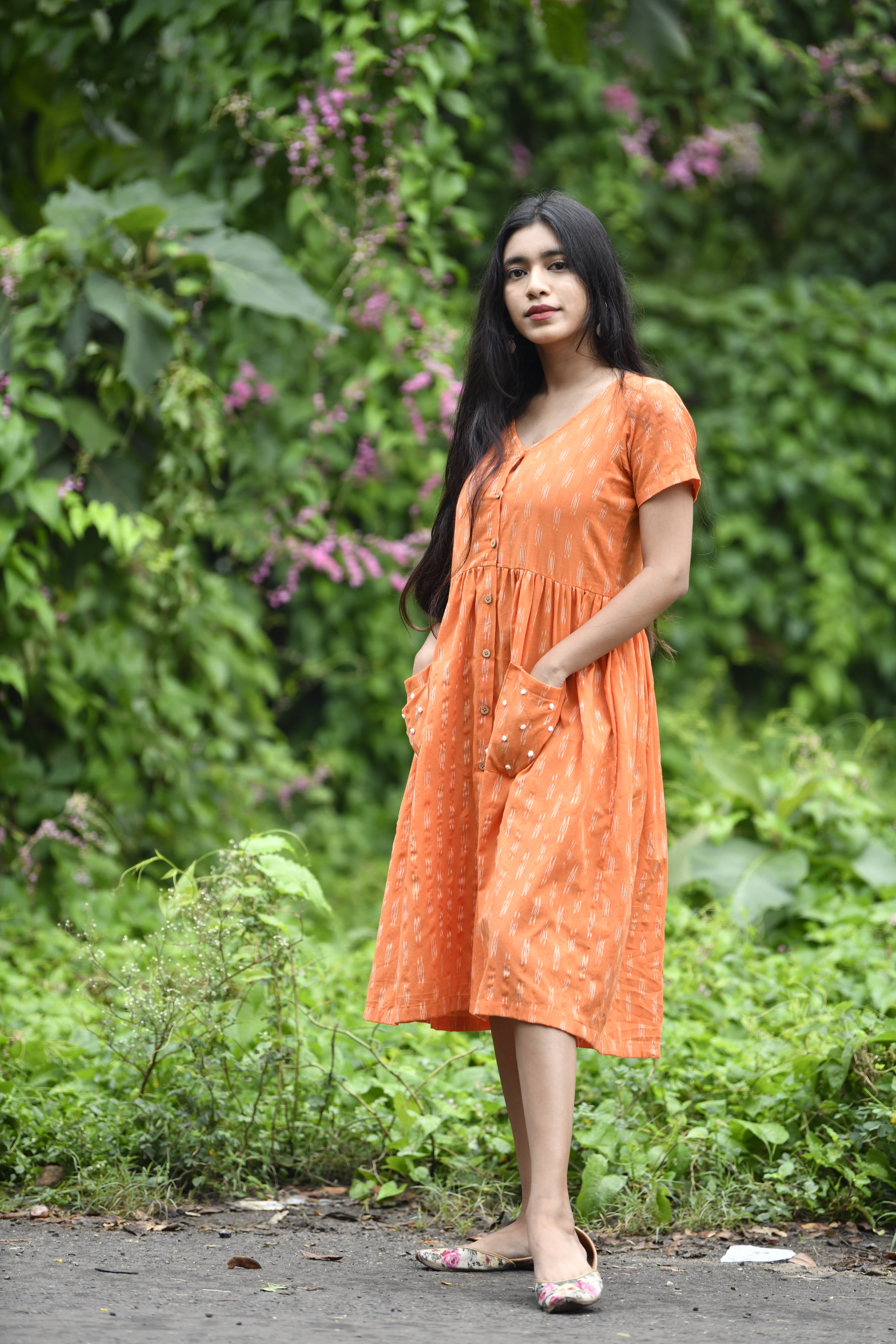 Button Down Ikat Dress