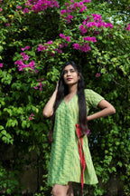 Handloom Ikat Wrap Dress