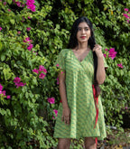 Handloom Ikat Wrap Dress