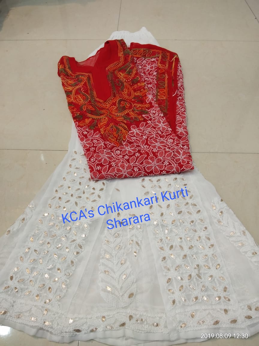 Chikankari Kurti Sharara