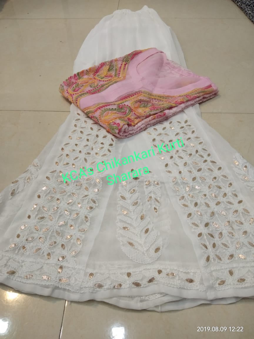 Chikankari Kurti Sharara