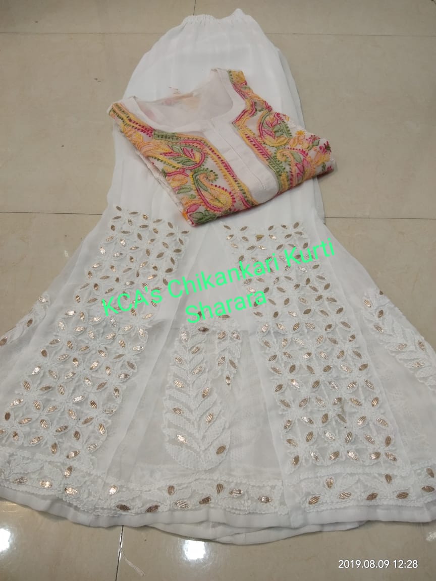 Chikankari Kurti Sharara