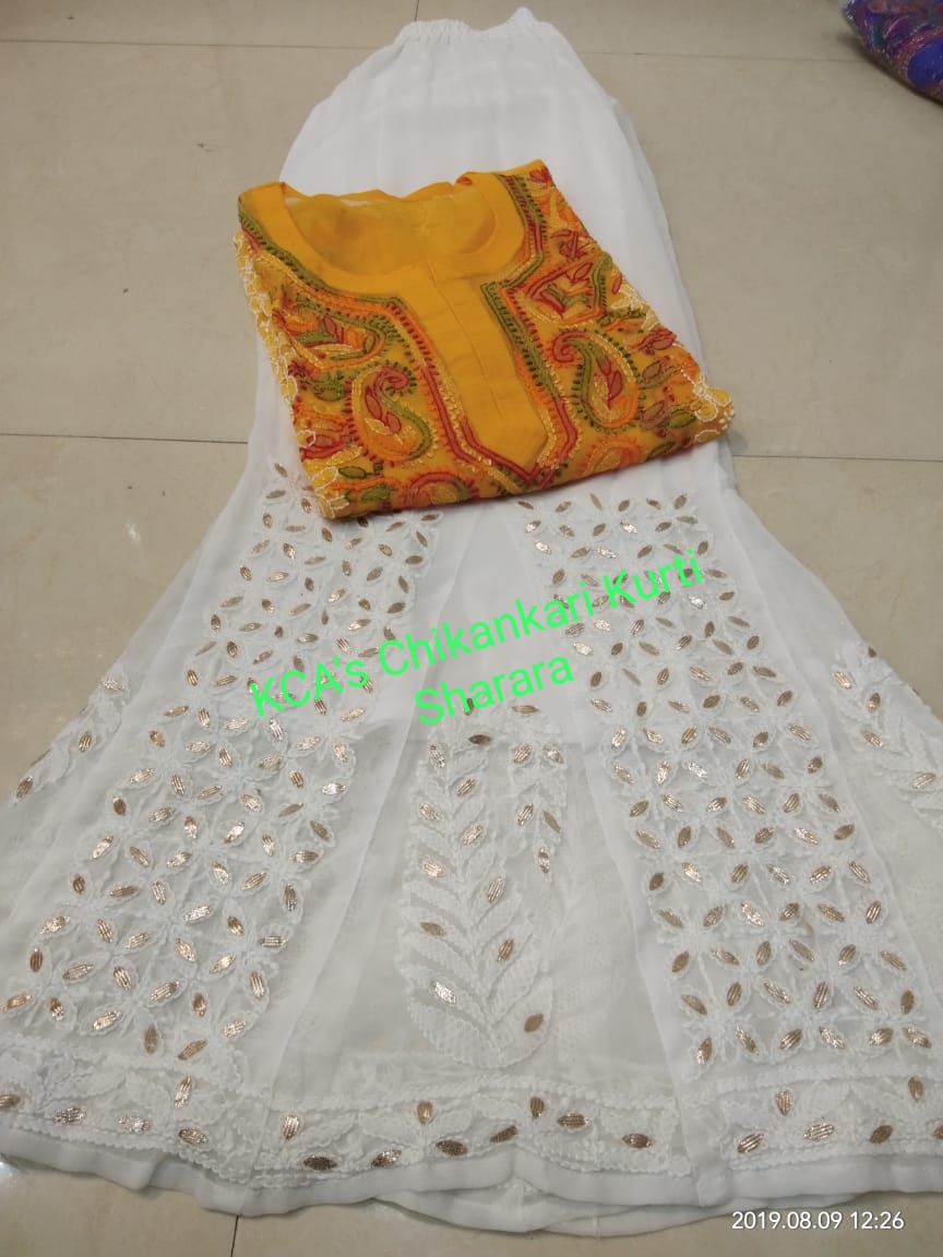 Chikankari Kurti Sharara