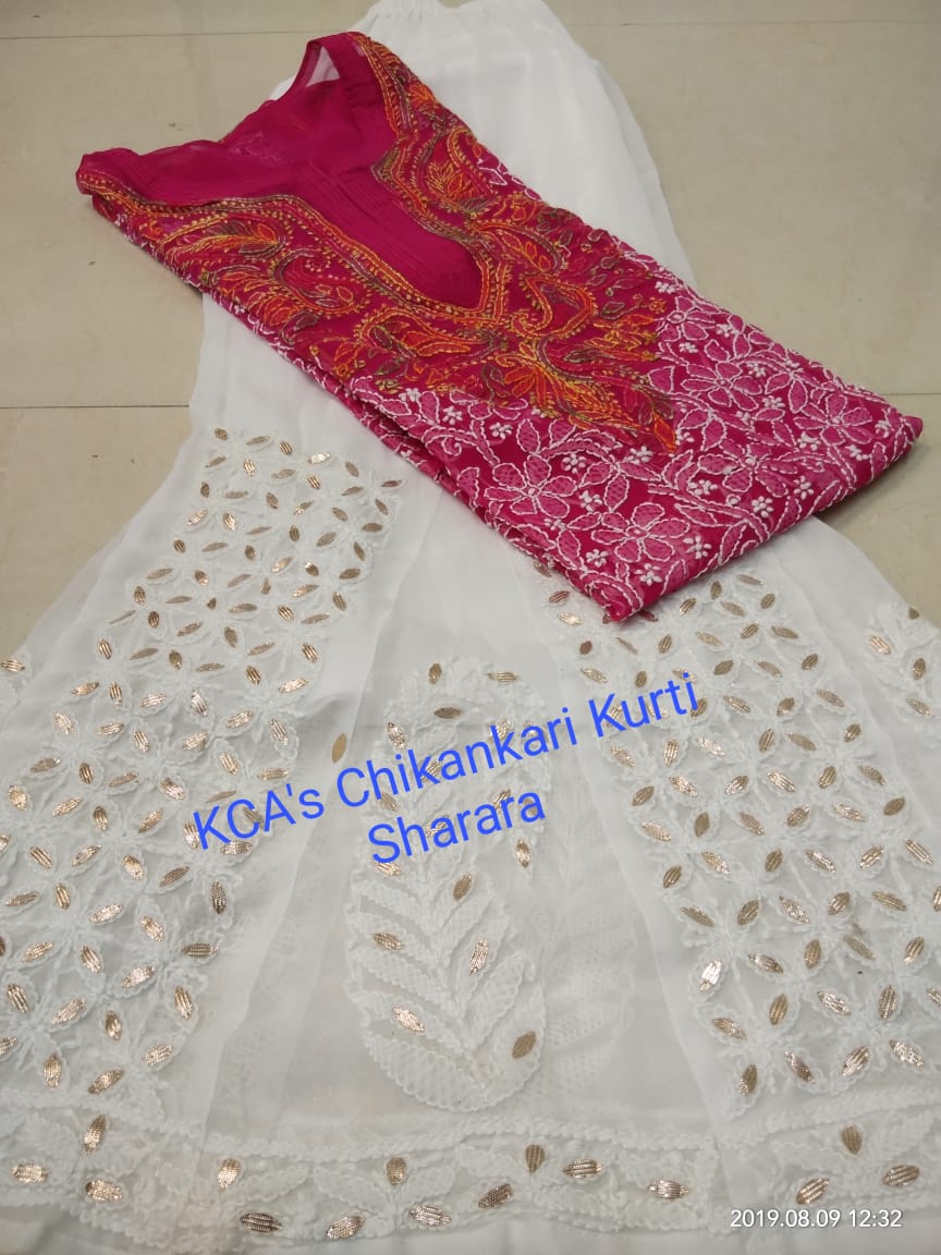 Chikankari Kurti Sharara