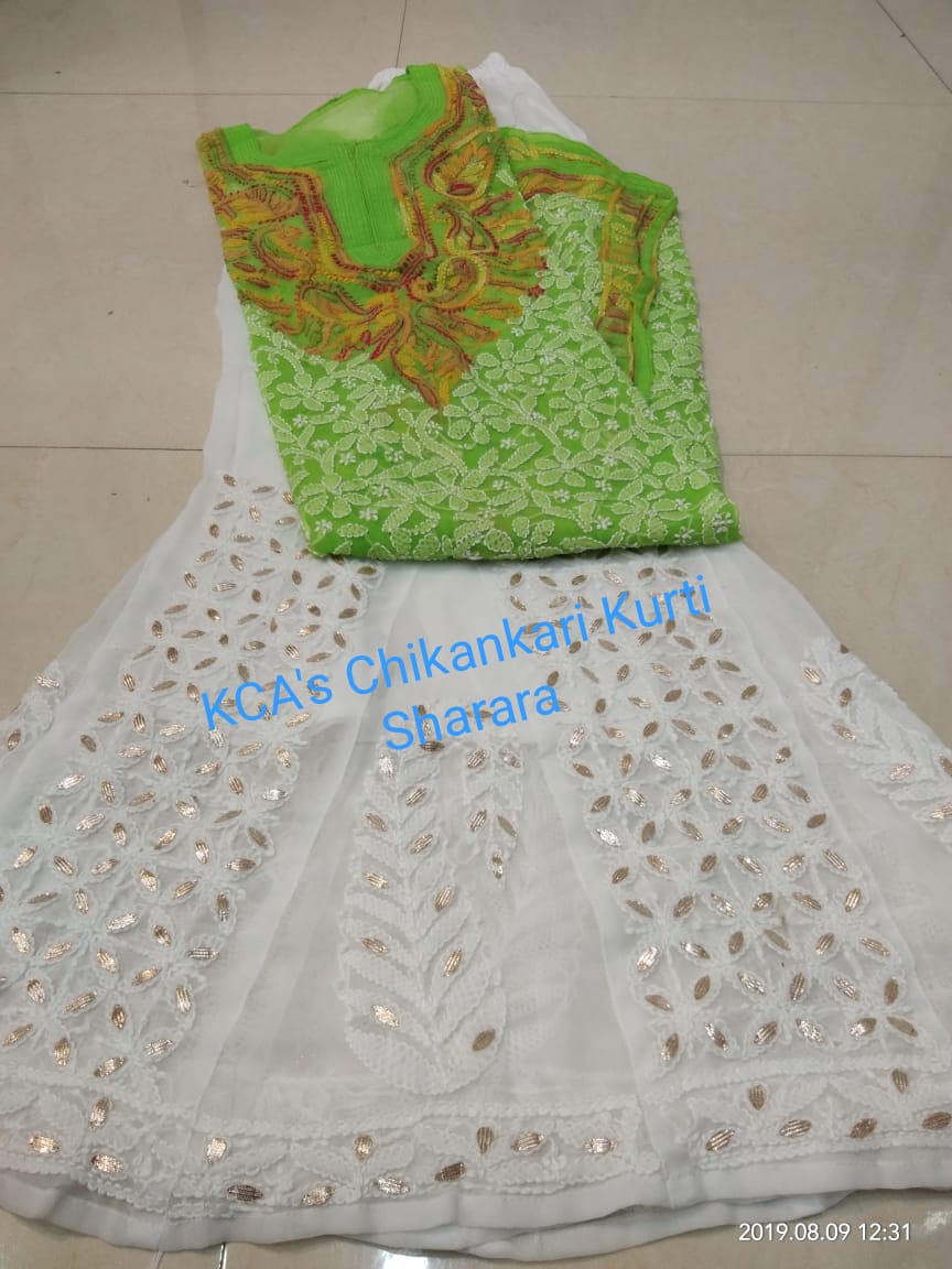 Chikankari Kurti Sharara