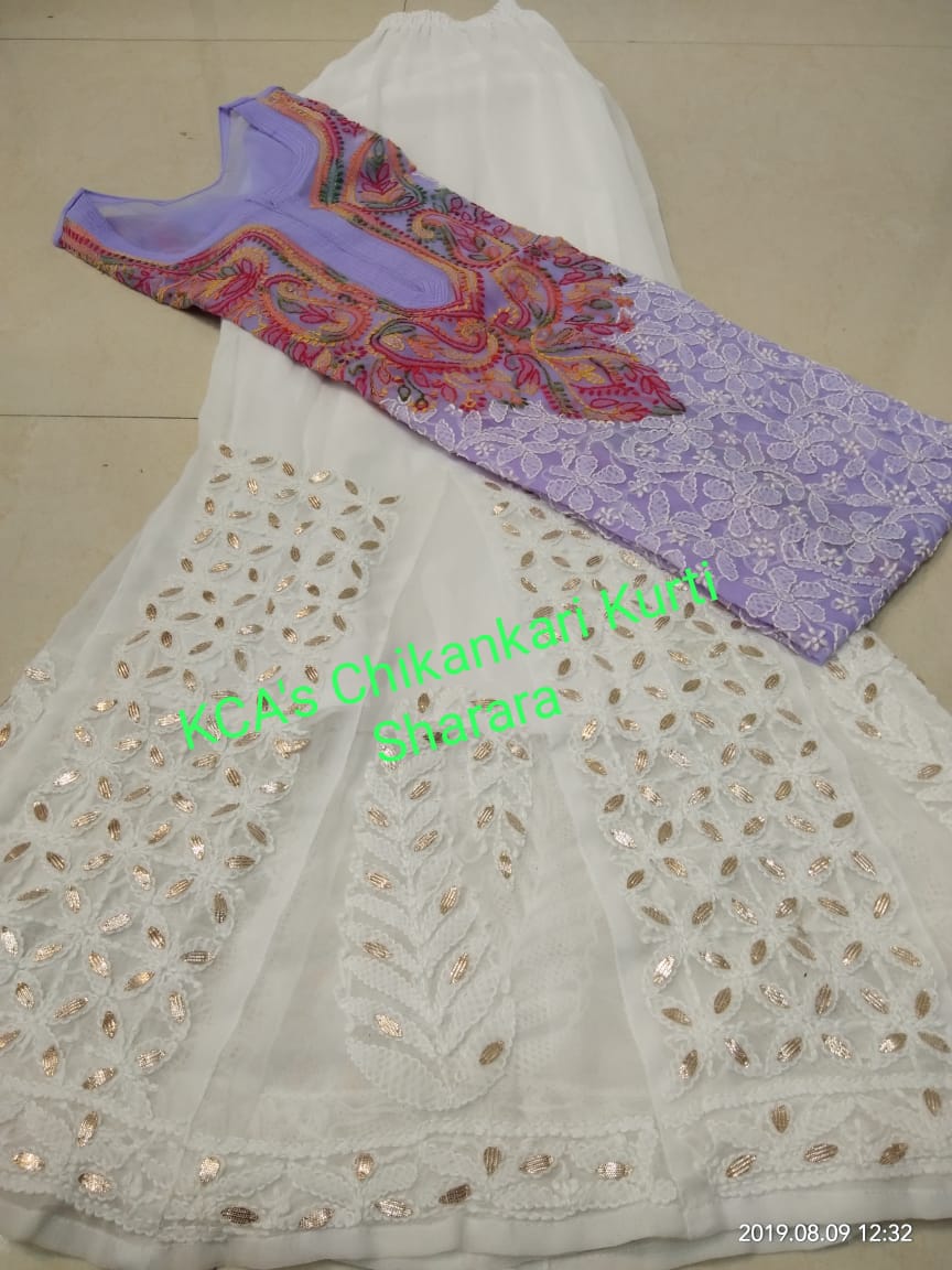 Chikankari Kurti Sharara
