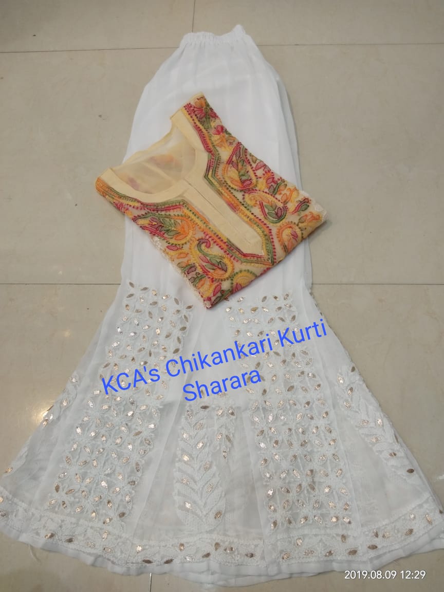 Chikankari Kurti Sharara