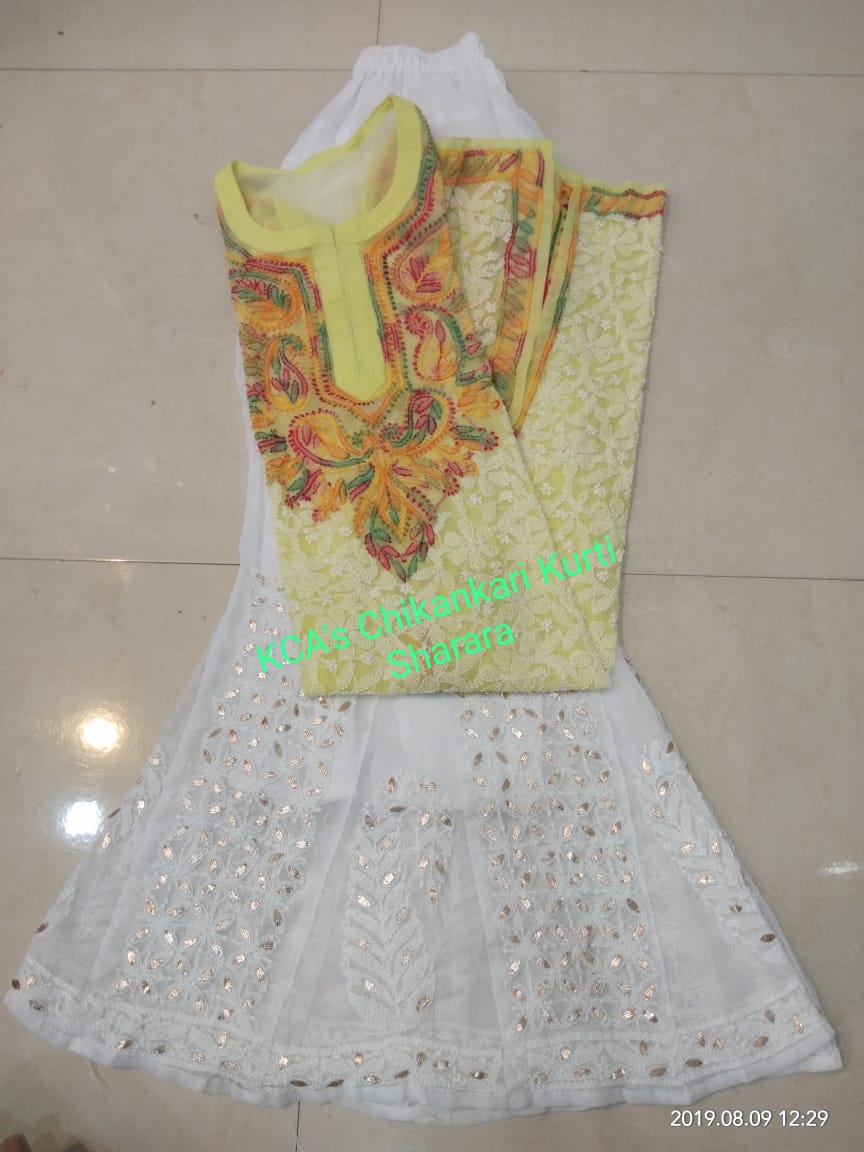 Chikankari Kurti Sharara