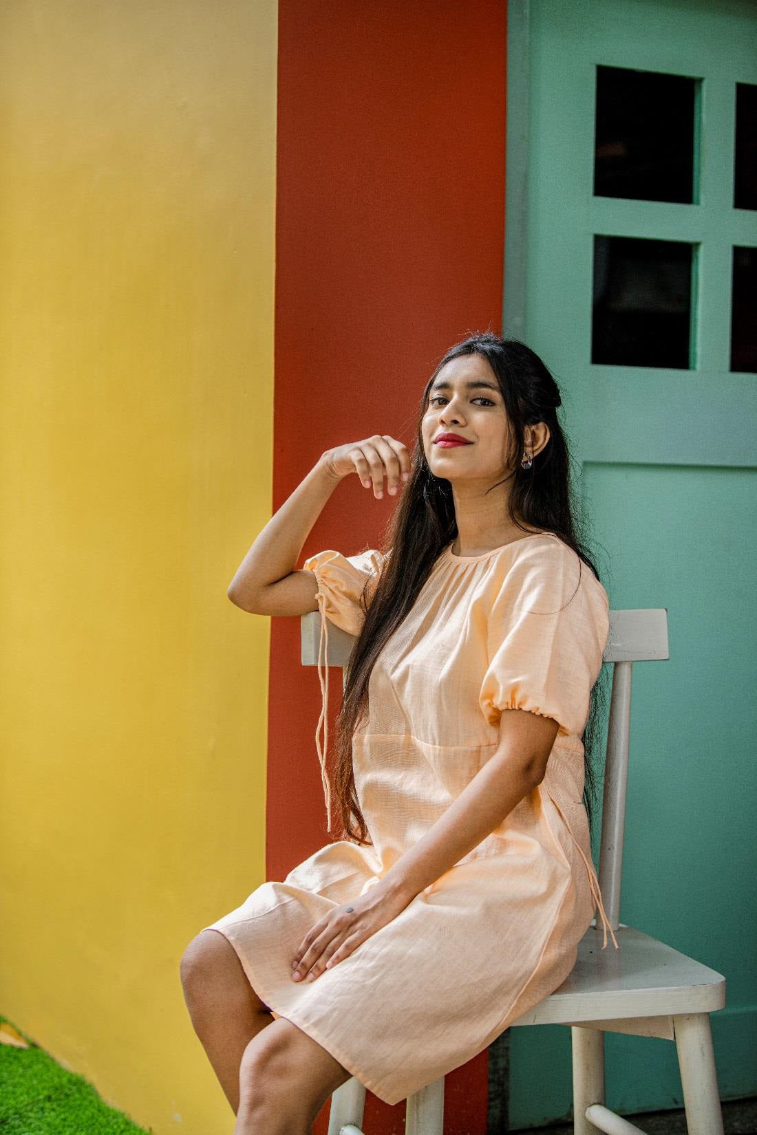 Pastel Pink Handloom Dress