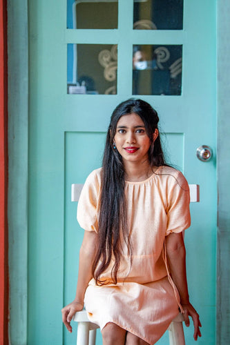 Pastel Pink Handloom Dress