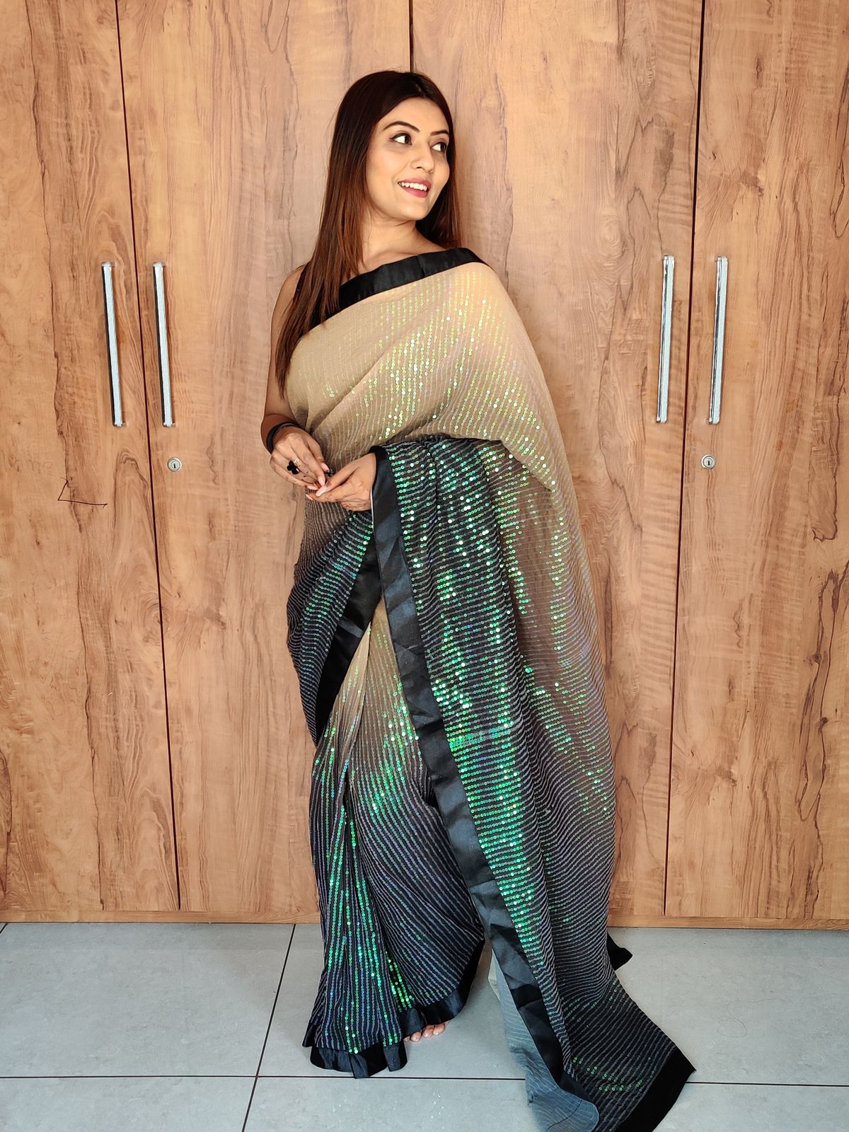 Sequins Ready-to-Wear Saree
