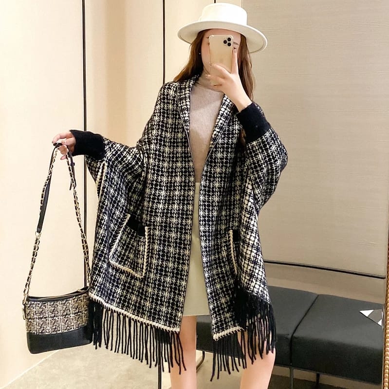 Sleeves Poncho/Shawl Woven