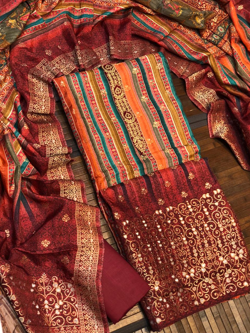Dola Silk Benarsi with embroidery