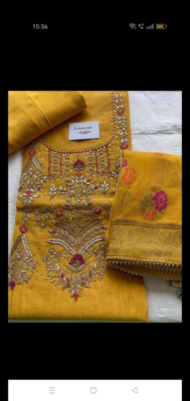 Embroidered Chanderi Suits