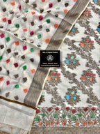 Benarsi Cotton Silk Suit with Zari and Resham weaving
