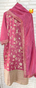 Chanderi Silk Semi Stitched Suit