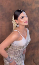 Load image into Gallery viewer, White Sequins Embroidered Saree