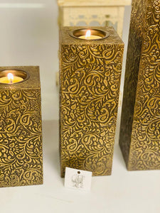Wooden Pillar Candle Stand
