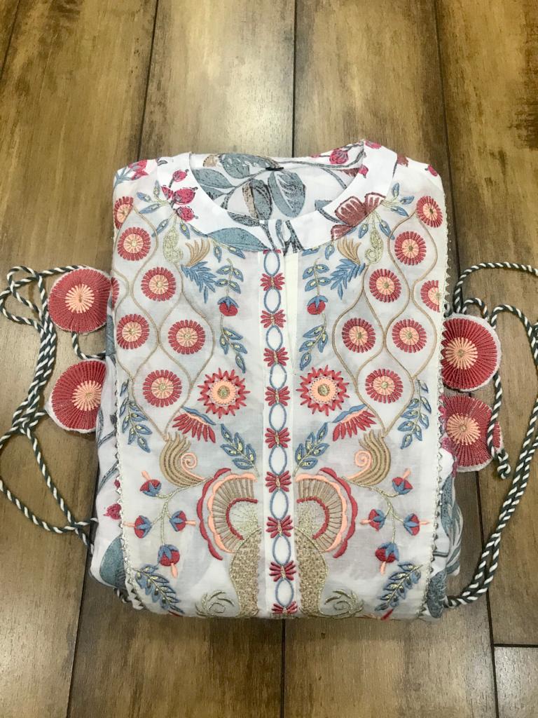 Beautiful Kalamkari Gown with Gota