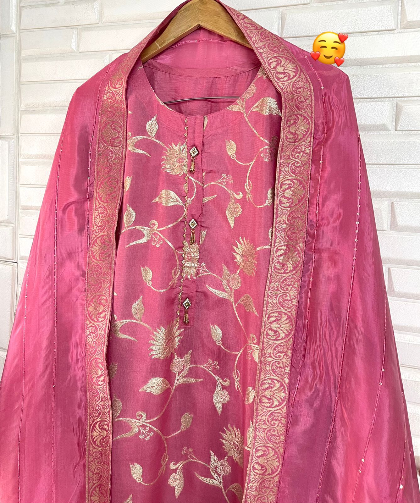 Chanderi Silk Semi Stitched Suit