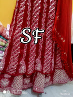 Chikankari Anarkali Sharara with gotta patti work