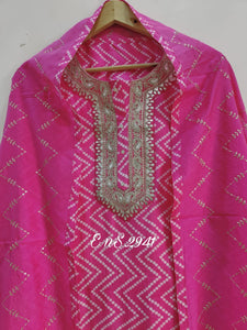 Muslin Suit with embroidery and digital print