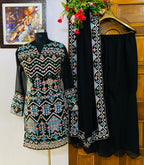 Embroidered Georgette Kurti Palazzo