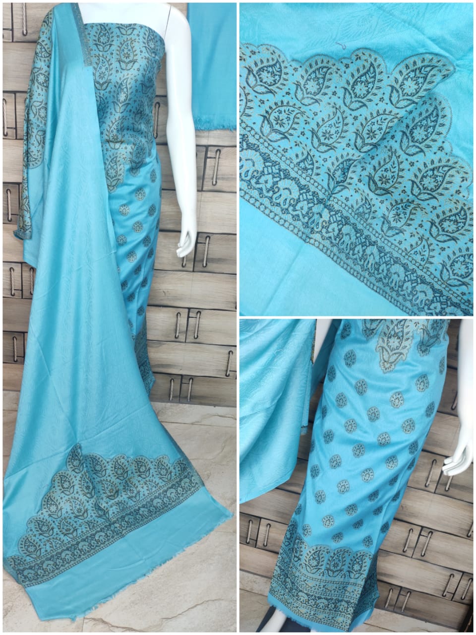 Beautiful Pashmina Benarsi Suit with Jamawar Shawls