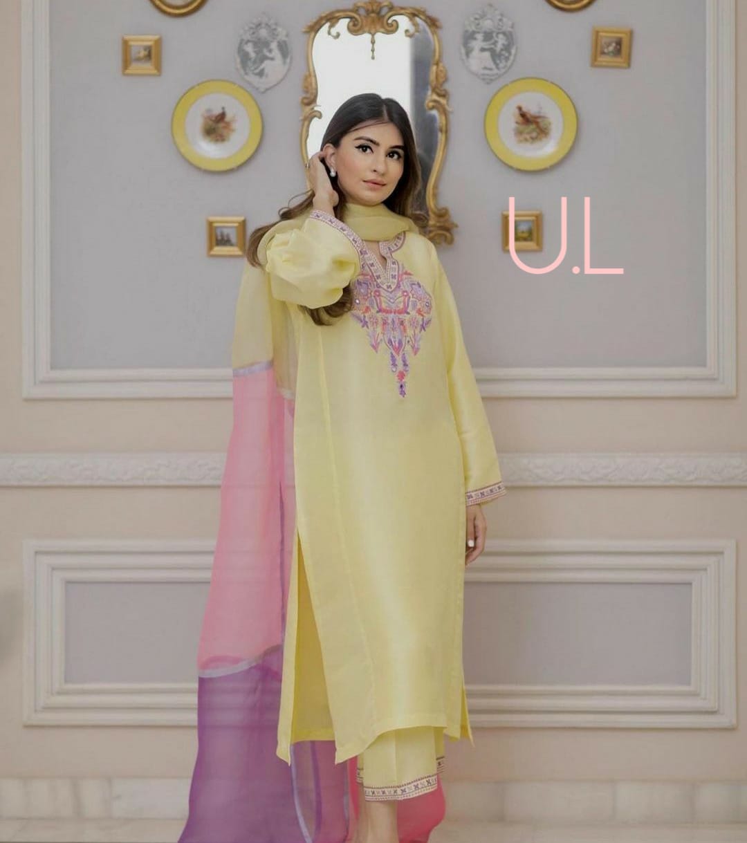 Chanderi Silk Embroidered Set