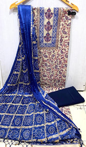 Chanderi Kalamkari Top Cotton Bottom